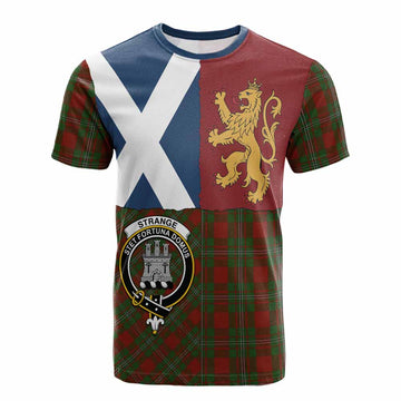 Strange (Strang) Crest Tartan Cotton T-shirt with Lion Rampant Saltire Style