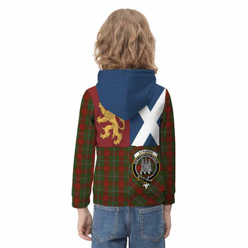 Strange (Strang) Crest Tartan Kid Hoodie with Lion Rampant Saltire Style