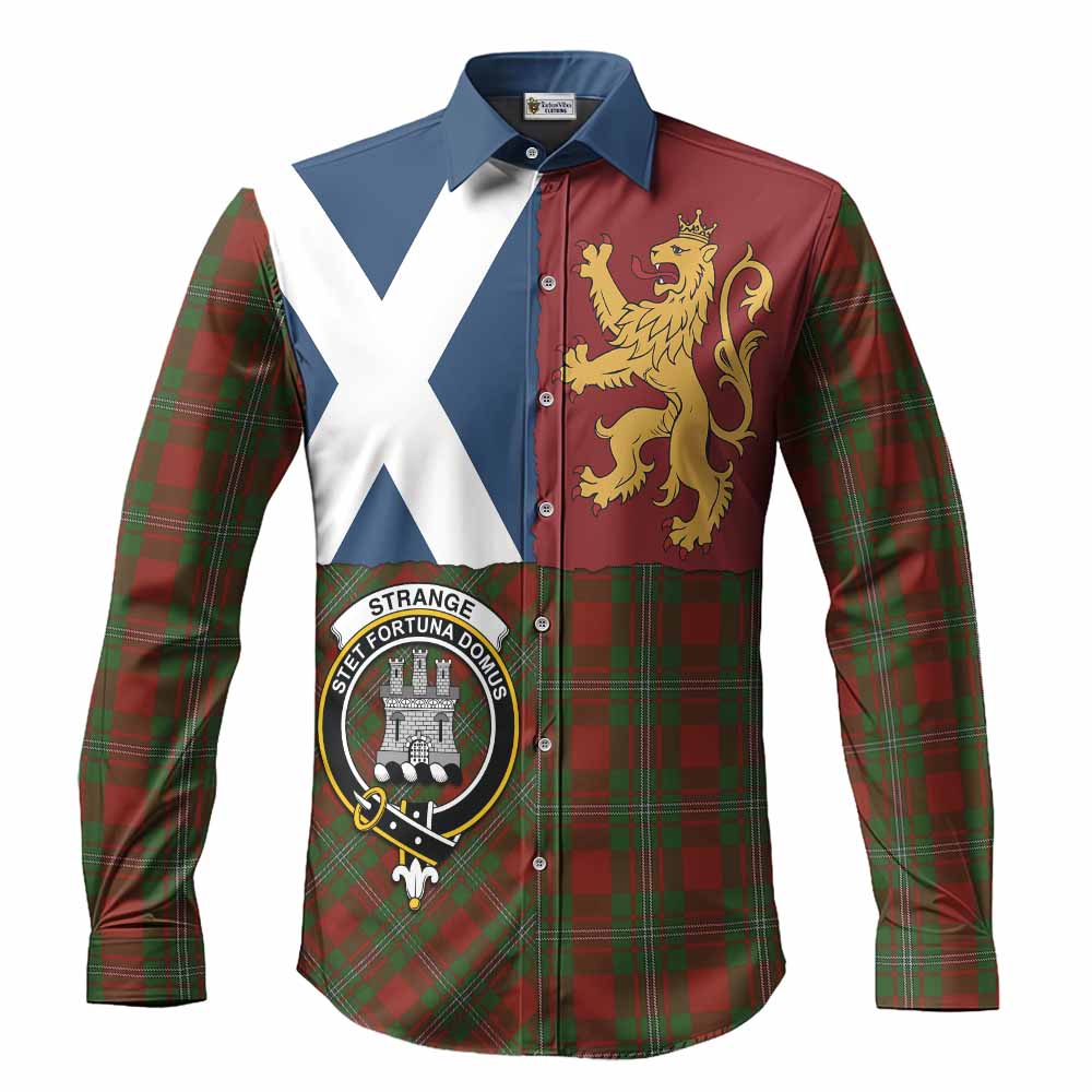 Strange (Strang) Crest Tartan Long Sleeve Button Shirts with Lion Rampant Saltire Style