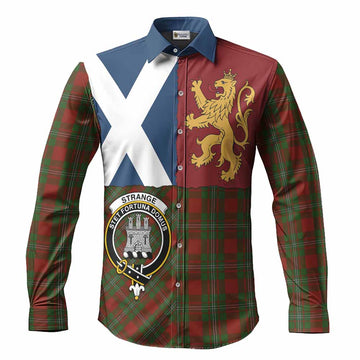 Strange (Strang) Crest Tartan Long Sleeve Button Shirts with Lion Rampant Saltire Style