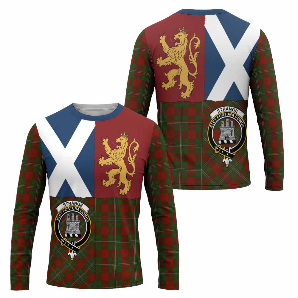 Strange (Strang) Crest Tartan Long Sleeve T-Shirt with Lion Rampant Saltire Style