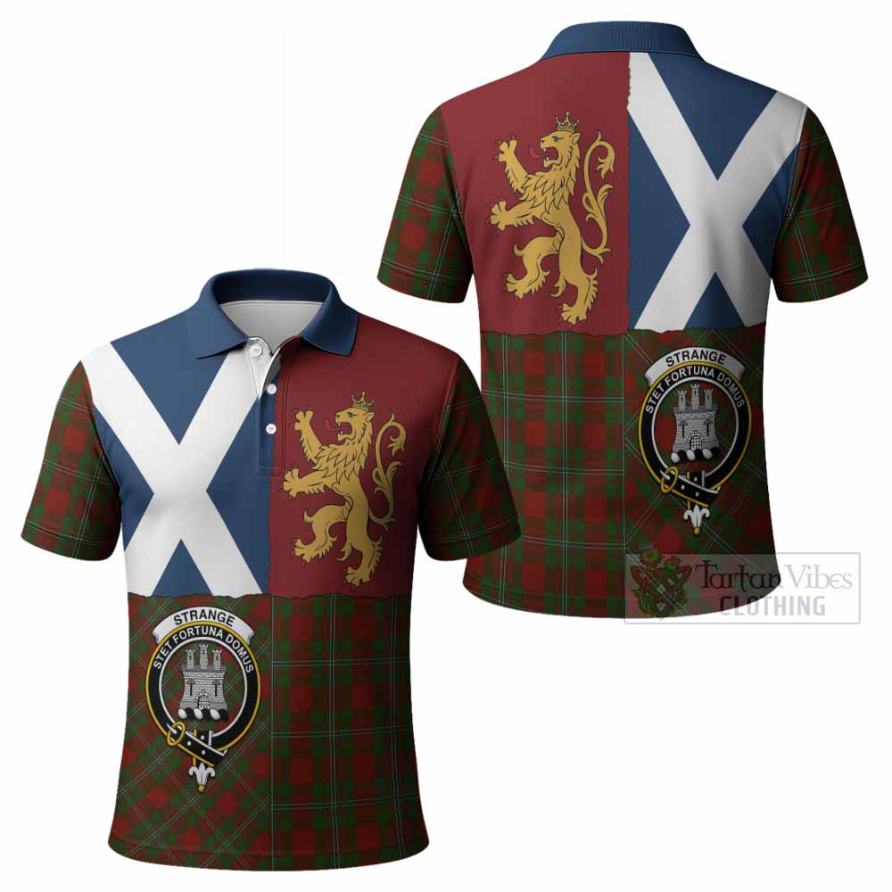 Strange (Strang) Crest Tartan Polo Shirt with Lion Rampant Saltire Style