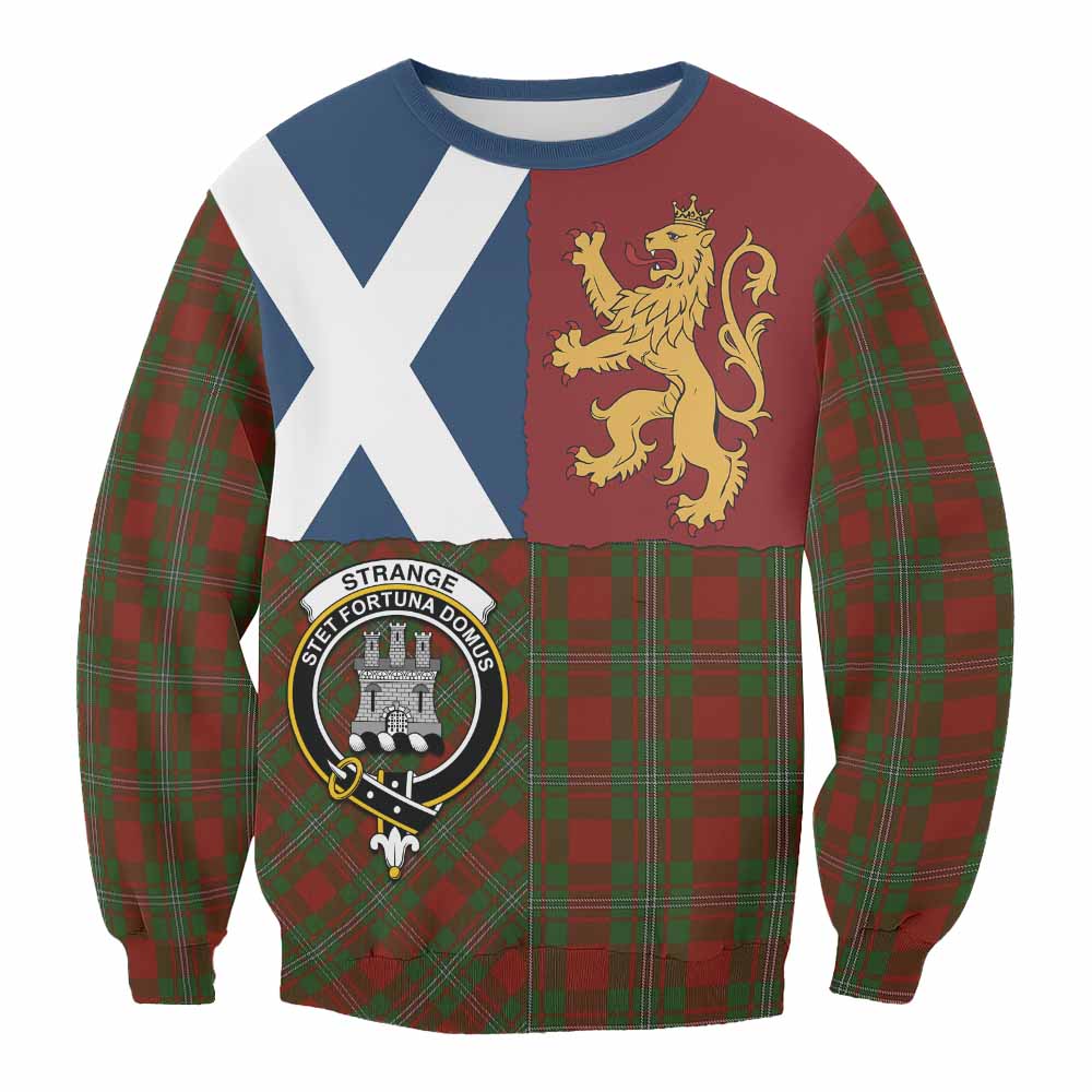 Strange (Strang) Crest Tartan Sweatshirt with Lion Rampant Saltire Style