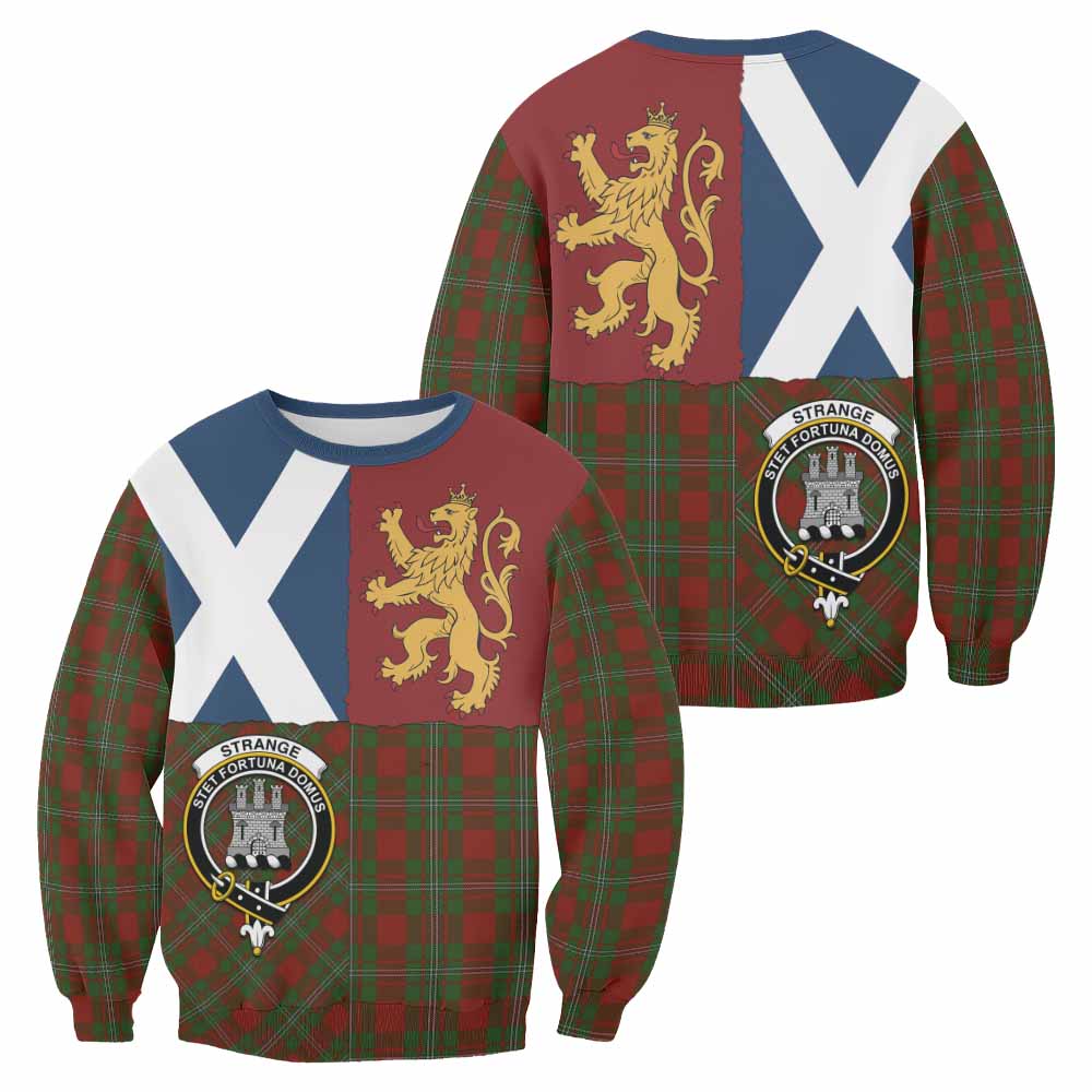 Strange (Strang) Crest Tartan Sweatshirt with Lion Rampant Saltire Style