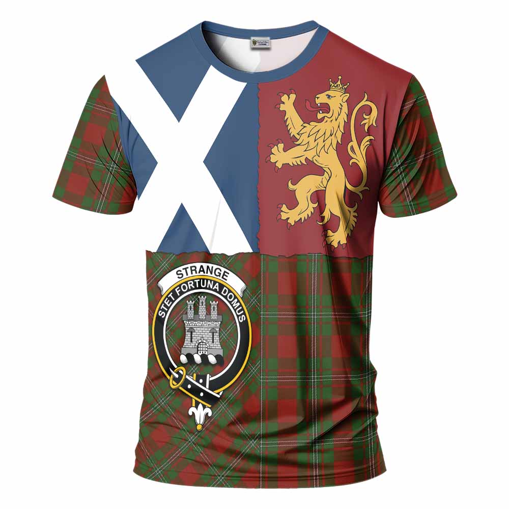 Strange (Strang) Crest Tartan T-Shirt with Lion Rampant Saltire Style