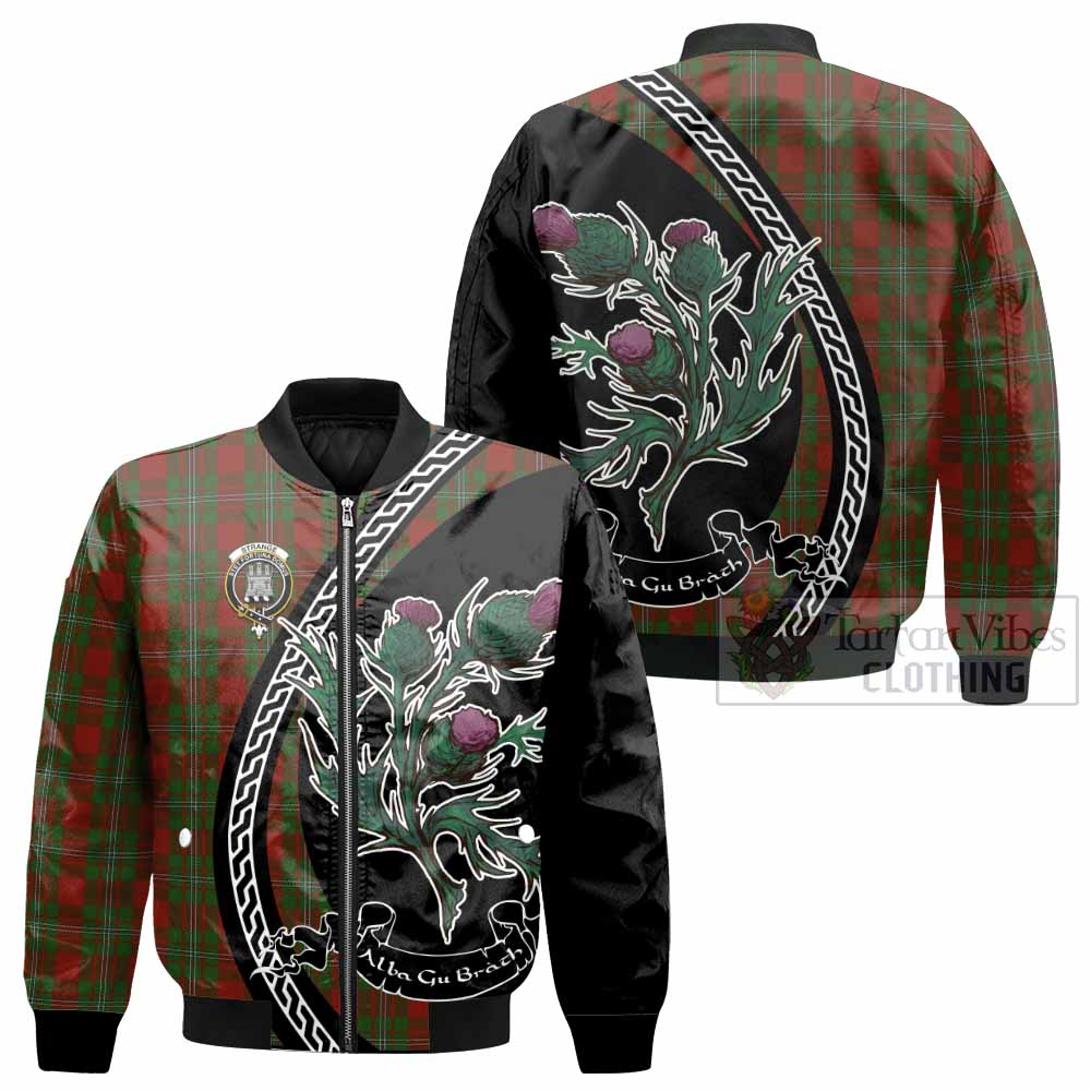 Strange (Strang) Family Crest Tartan Bomber Jacket Alba Thistle Inspired - Tartan Vibes Clothing