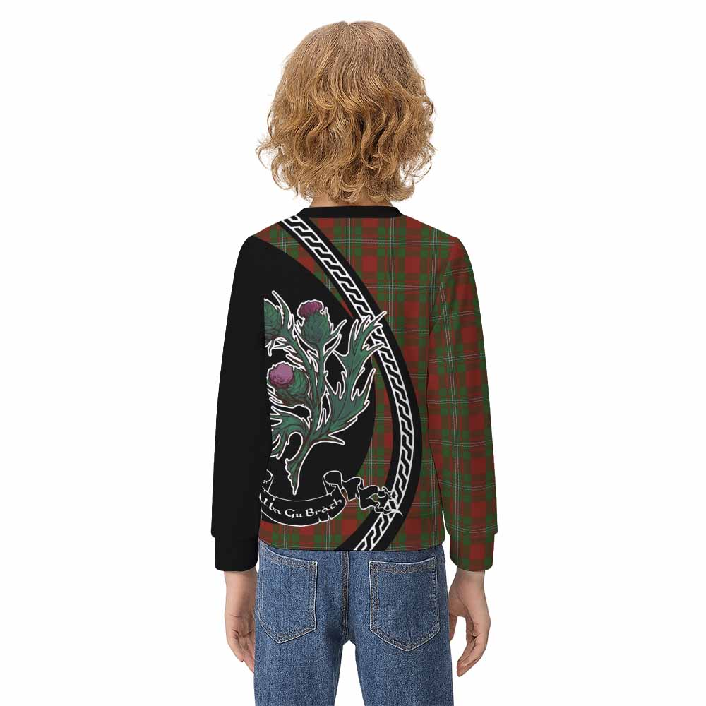Strange (Strang) Family Crest Tartan Kid Knitted Sweatshirt Alba Thistle Inspired - Tartan Vibes Clothing