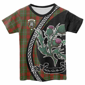 Strange (Strang) Family Crest Tartan Kid T-shirt Alba Thistle Inspired - Tartan Vibes Clothing