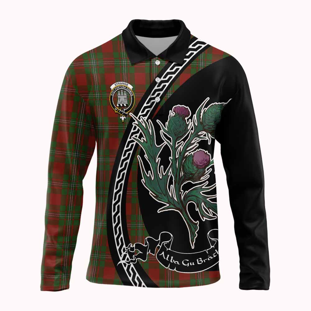 Strange (Strang) Family Crest Tartan Long Sleeve Polo Shirt Alba Thistle Inspired - Tartan Vibes Clothing