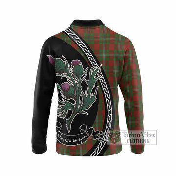 Strange (Strang) Family Crest Tartan Long Sleeve Polo Shirt Alba Thistle Inspired