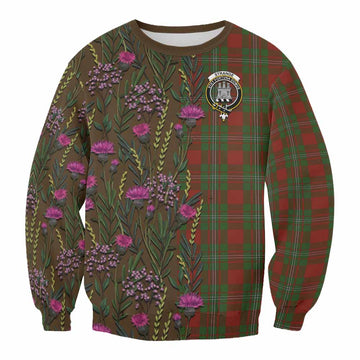 Strange (Strang) Family Crest Tartan Sweatshirt Scottish Thistle Flower Pattern Half Style