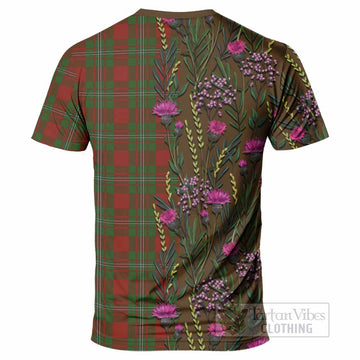 Strange (Strang) Family Crest Tartan T-Shirt Scottish Thistle Flower Pattern Half Style - Tartan Vibes Clothing