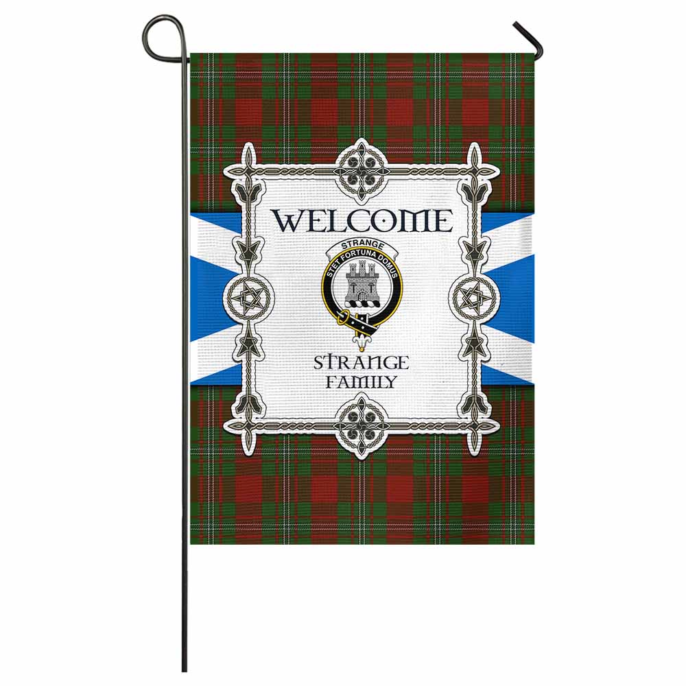Strange (Strang) Family Crest Tartan Welcome Garden Flag Saltire Harmony Style - Tartan Vibes Clothing