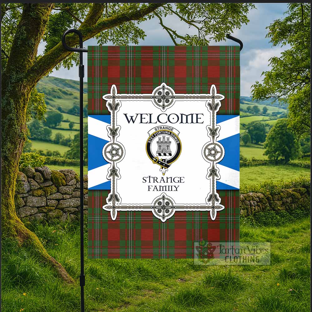 Strange (Strang) Family Crest Tartan Welcome Garden Flag Saltire Harmony Style - Tartan Vibes Clothing