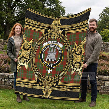Strange (Strang) Scottish Tartan Crest Blanket Royal Stylized