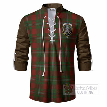 Strange (Strang) Tartan Accent Ghillie Shirt with Family Crest
