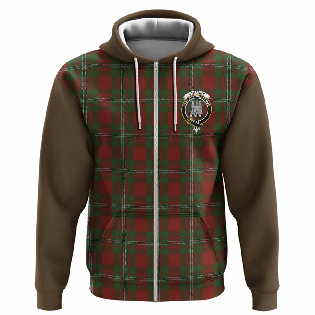Strange (Strang) Tartan Accent Hoodie with Family Crest