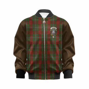 Strange (Strang) Tartan Accent Kid Bomber Jacket with Family Crest