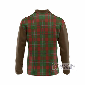 Strange (Strang) Tartan Accent Long Sleeve Polo Shirt with Family Crest