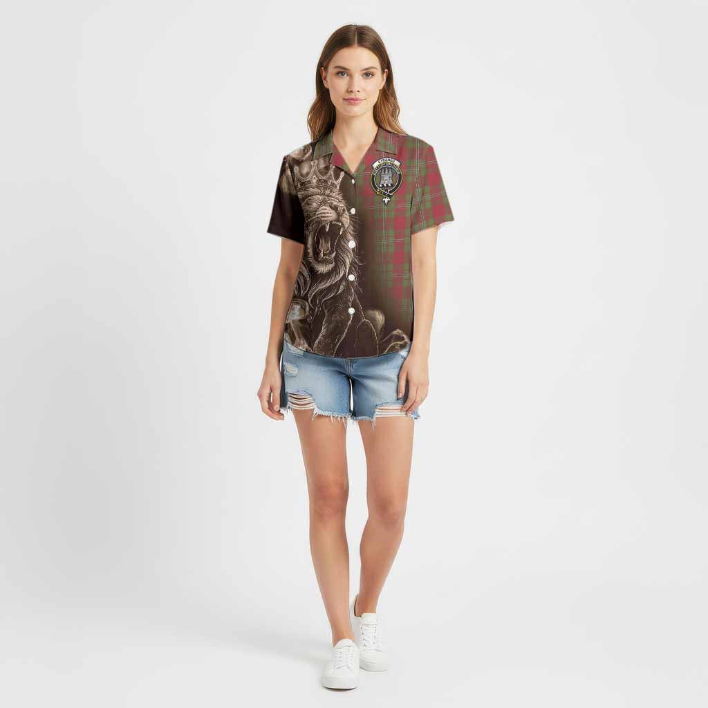 Strange (Strang) Tartan Cotton Hawaiian Shirt Roaring Lion Heritage