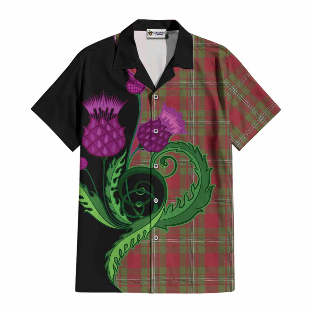 Strange (Strang) Tartan Cotton Hawaiian Shirt Traditional Scottish Thistle