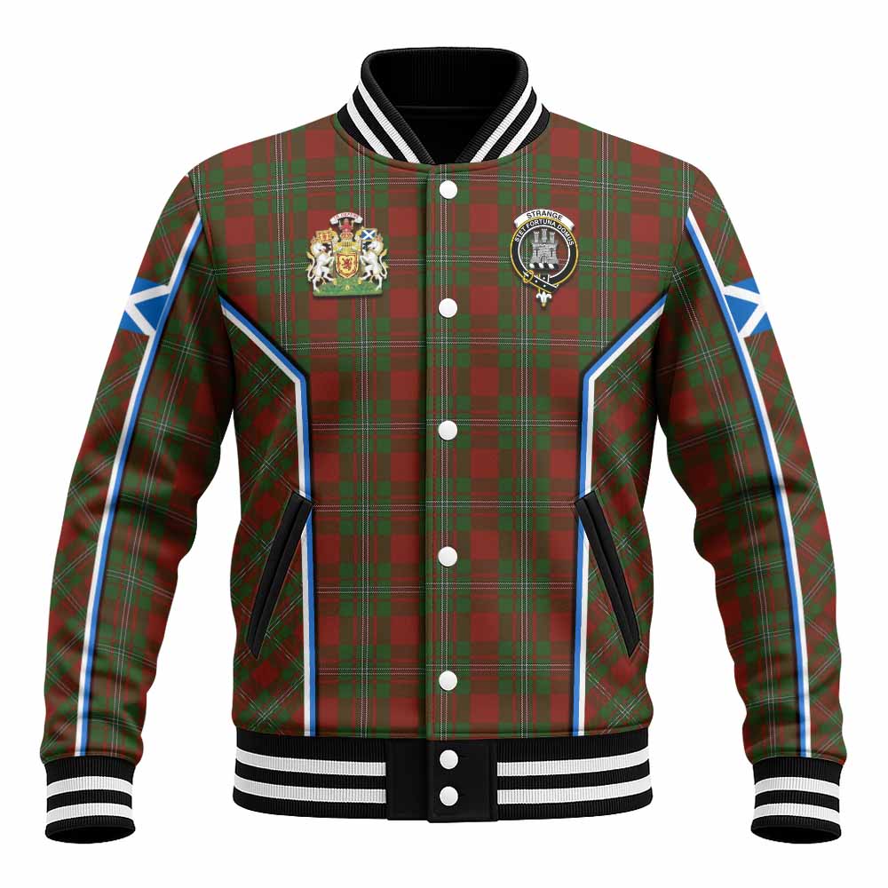 Strange (Strang) Tartan Crest Baseball Jacket Scotland Coat of Arm Flag Style - Tartan Vibes Clothing