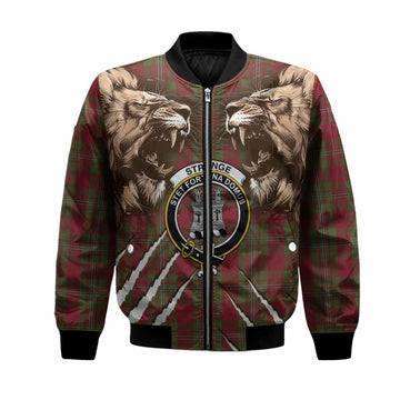 Strange (Strang) Tartan Crest Bomber Jacket Ferocious Lion Style