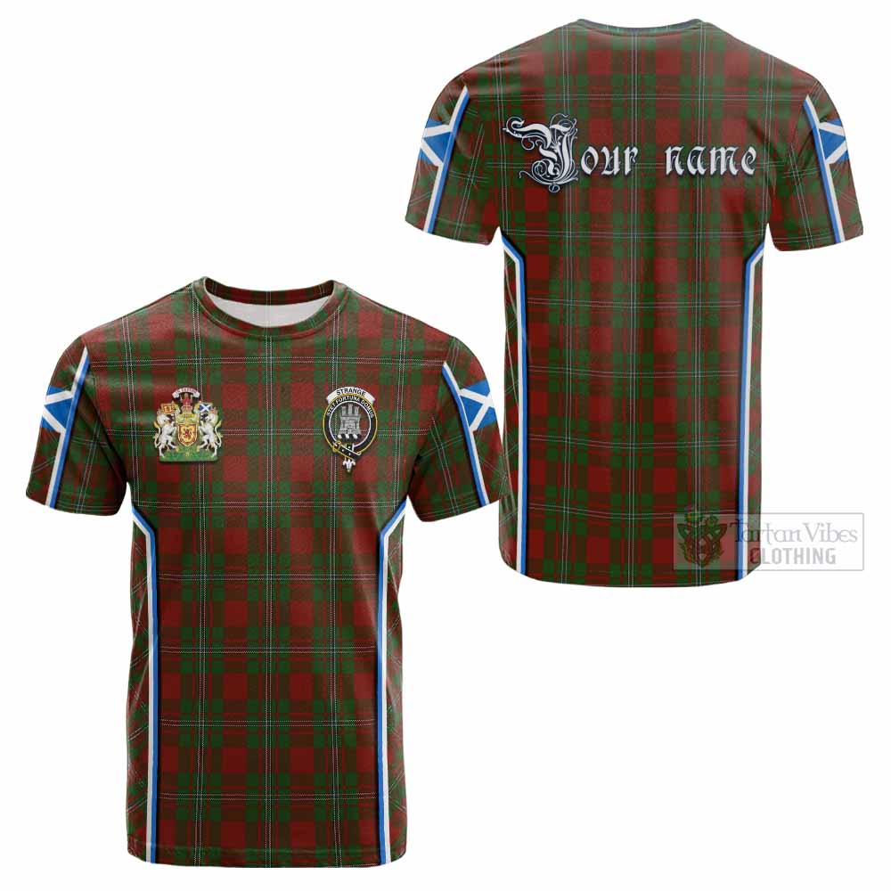 Strange (Strang) Tartan Crest Cotton T-shirt Scotland Coat of Arm Flag Style - Tartan Vibes Clothing