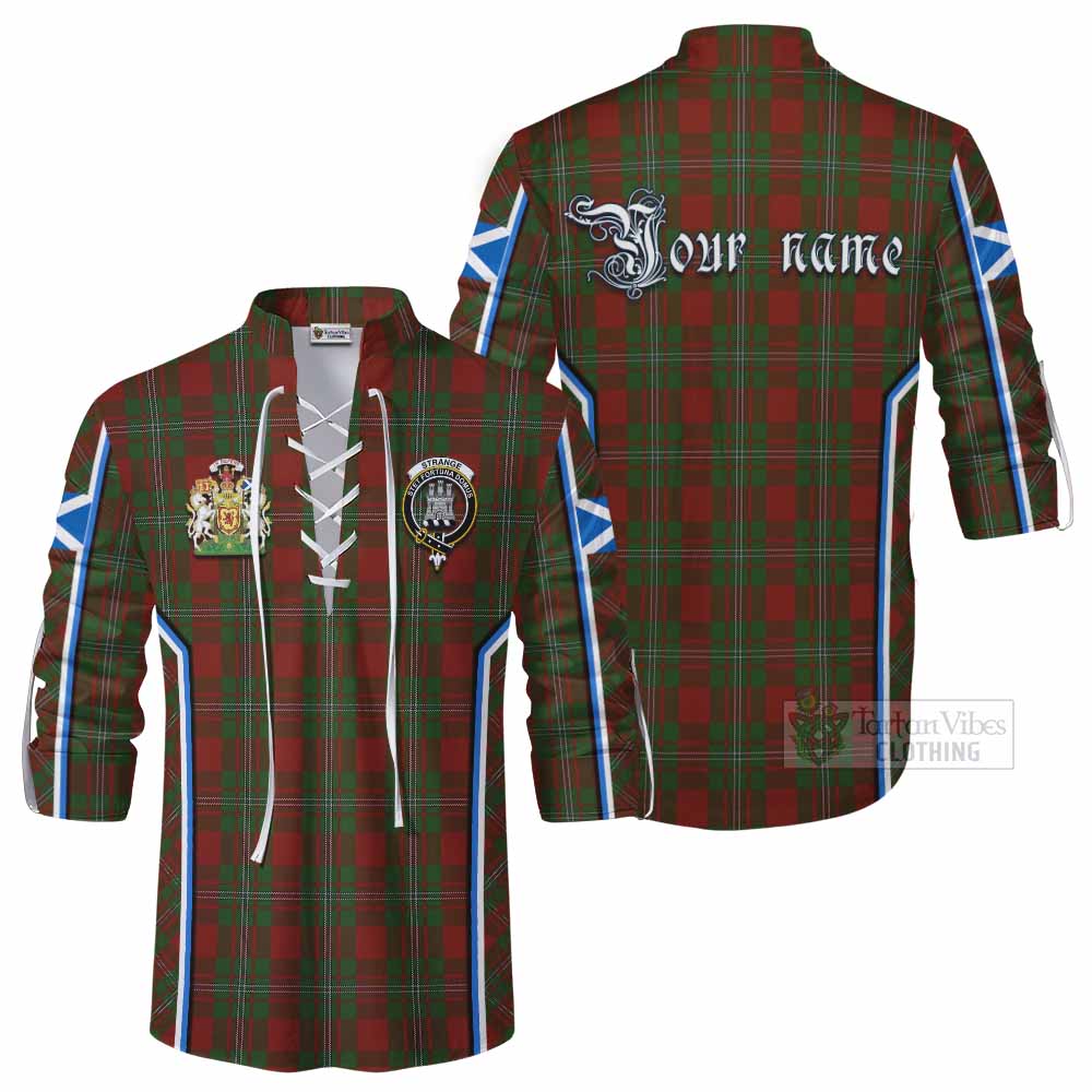 Strange (Strang) Tartan Crest Ghillie Kilt Shirt Scotland Coat of Arm Flag Style - Tartan Vibes Clothing