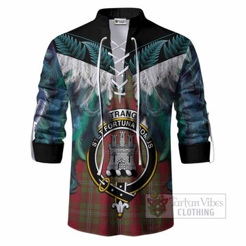 Strange (Strang) Tartan Crest Ghillie Shirt New Zealand Maori Korowai Cloak