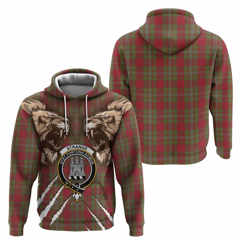 Strange (Strang) Tartan Crest Hoodie Ferocious Lion Style