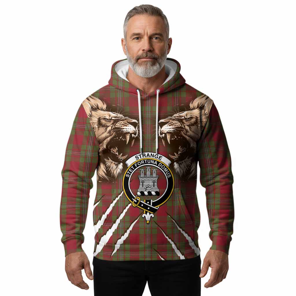 Strange (Strang) Tartan Crest Hoodie Ferocious Lion Style