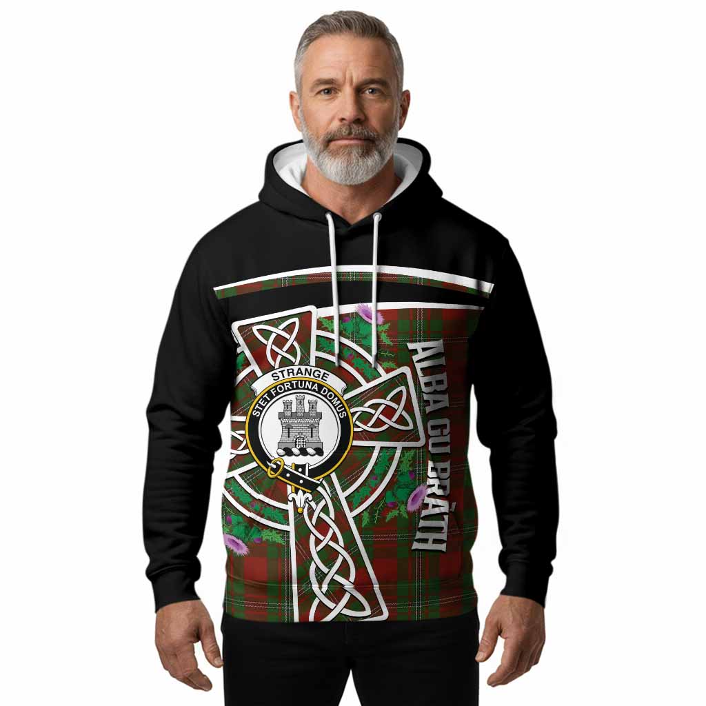 Strange (Strang) Tartan Crest Hoodie Scottish Thistle Celtic Cross Alba Gu Brath