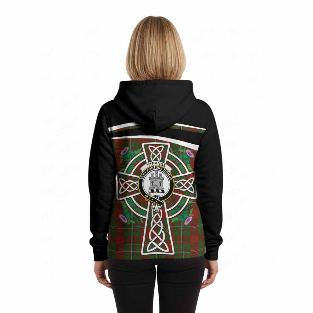 Strange (Strang) Tartan Crest Hoodie Scottish Thistle Celtic Cross Alba Gu Brath