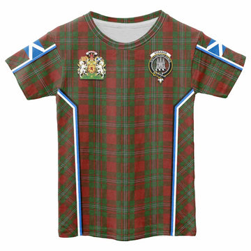 Strange (Strang) Tartan Crest Kid T-shirt Scotland Coat of Arm Flag Style - Tartan Vibes Clothing