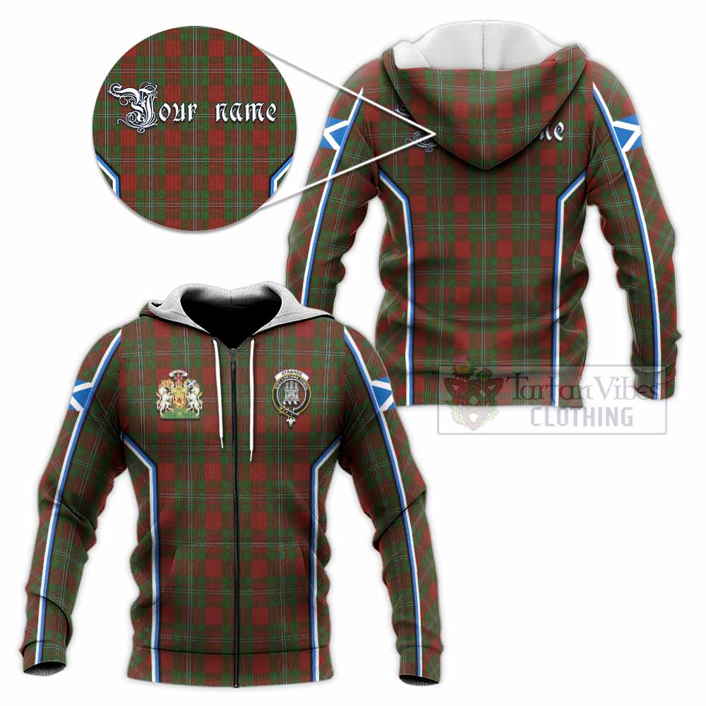 Strange (Strang) Tartan Crest Knitted Hoodie Scotland Coat of Arm Flag Style - Tartan Vibes Clothing