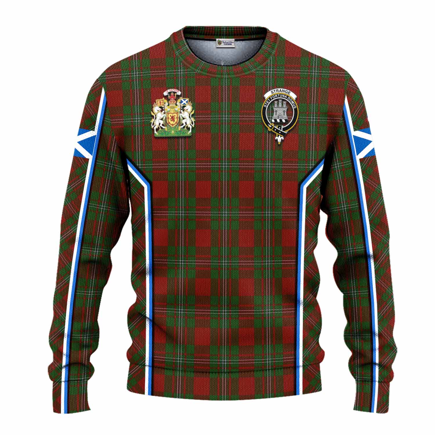 Strange (Strang) Tartan Crest Knitted Sweater Scotland Coat of Arm Flag Style - Tartan Vibes Clothing