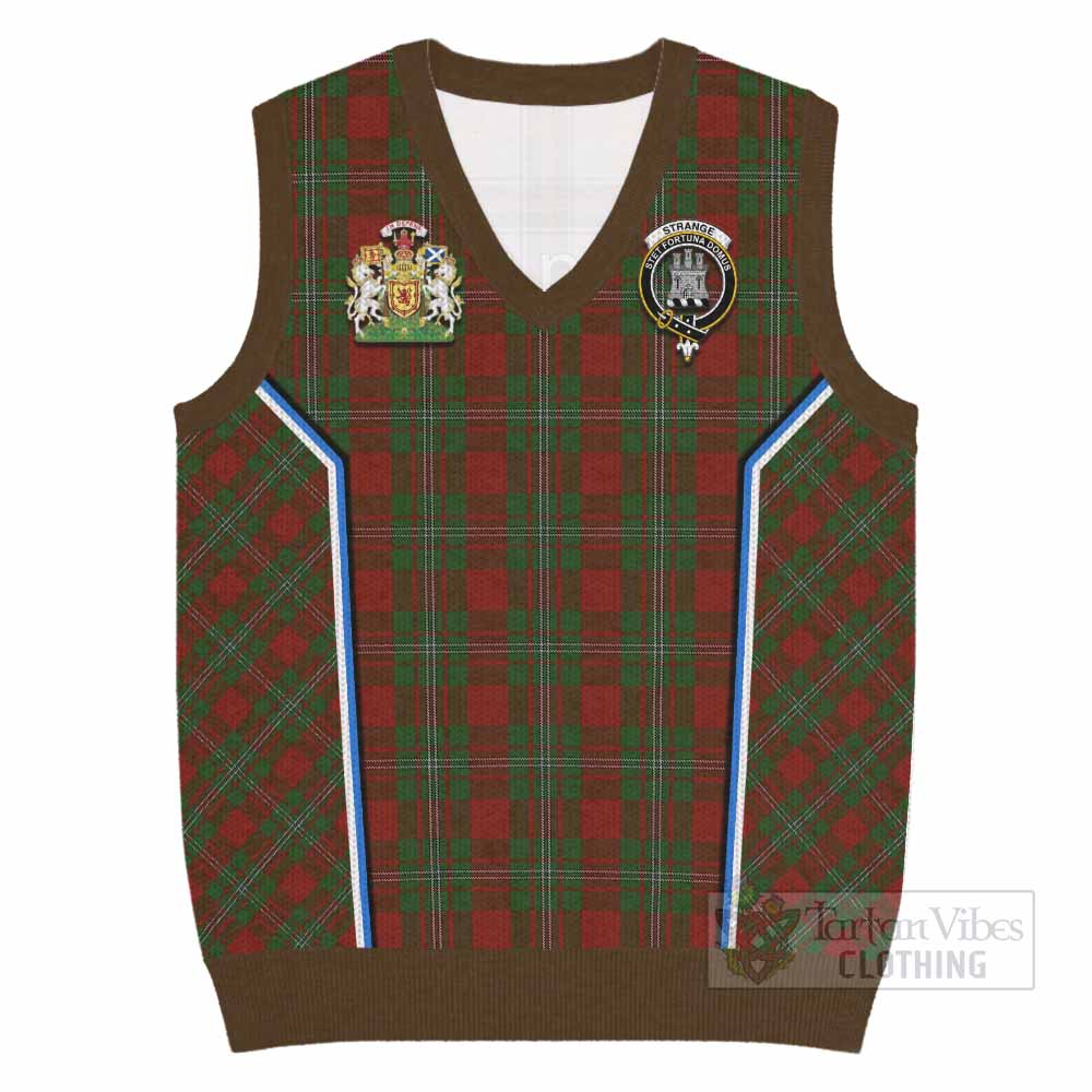 Strange (Strang) Tartan Crest Knitted V-Neck Vest Scotland Coat of Arm Flag Style - Tartan Vibes Clothing