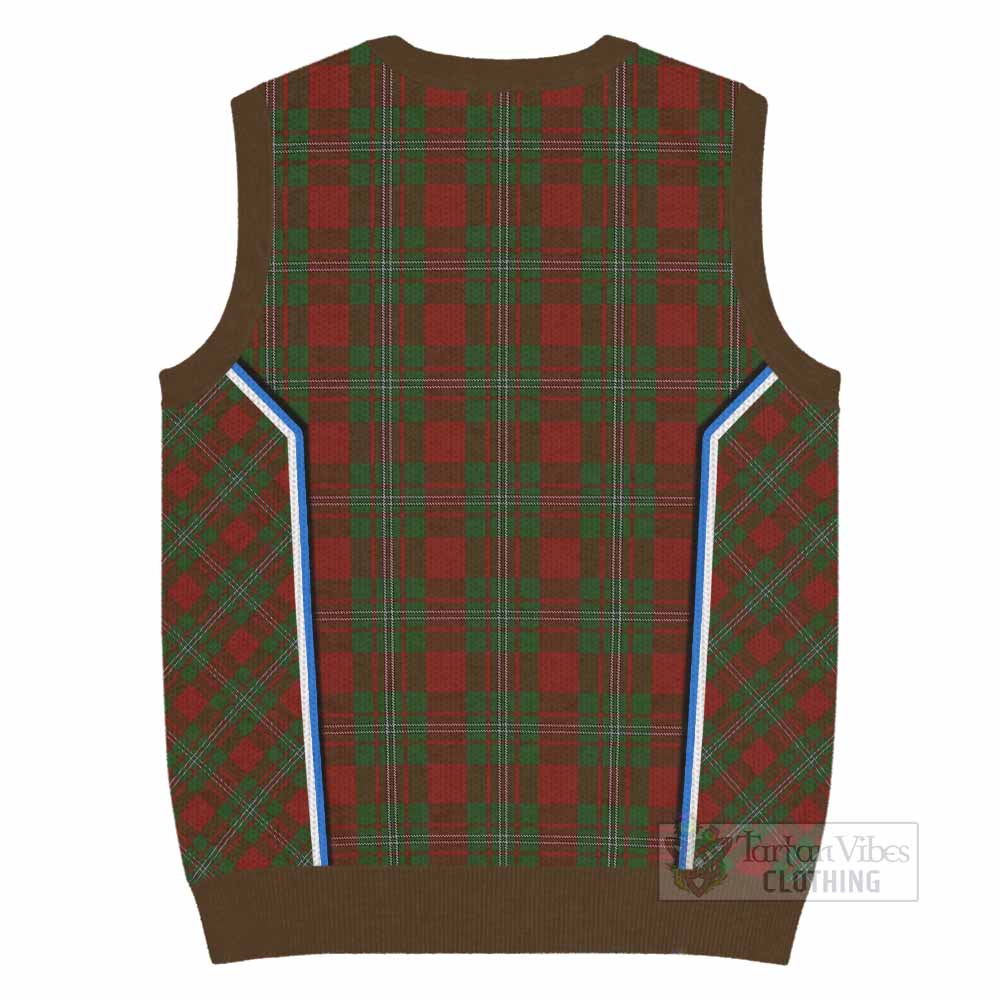 Strange (Strang) Tartan Crest Knitted V-Neck Vest Scotland Coat of Arm Flag Style - Tartan Vibes Clothing