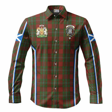 Strange (Strang) Tartan Crest Long Sleeve Button Shirts Scotland Coat of Arm Flag Style