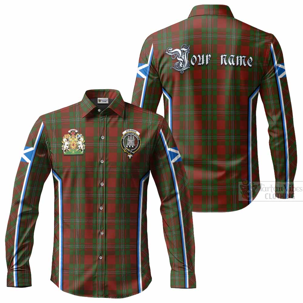 Strange (Strang) Tartan Crest Long Sleeve Button Shirts Scotland Coat of Arm Flag Style - Tartan Vibes Clothing