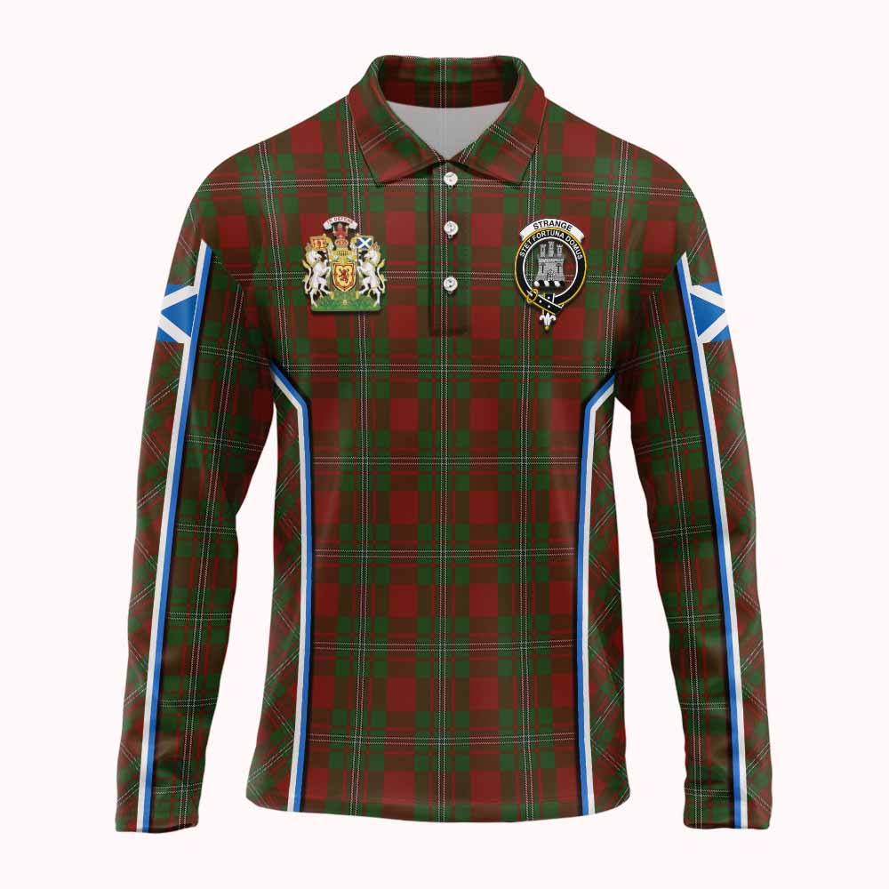 Strange (Strang) Tartan Crest Long Sleeve Polo Shirt Scotland Coat of Arm Flag Style - Tartan Vibes Clothing