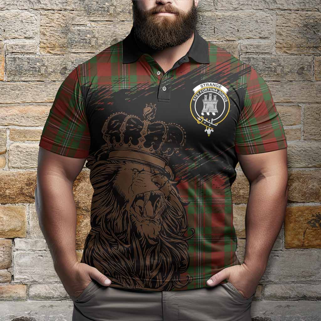 Strange (Strang) Tartan Crest Polo Shirt Crowned Lion Heritage Style