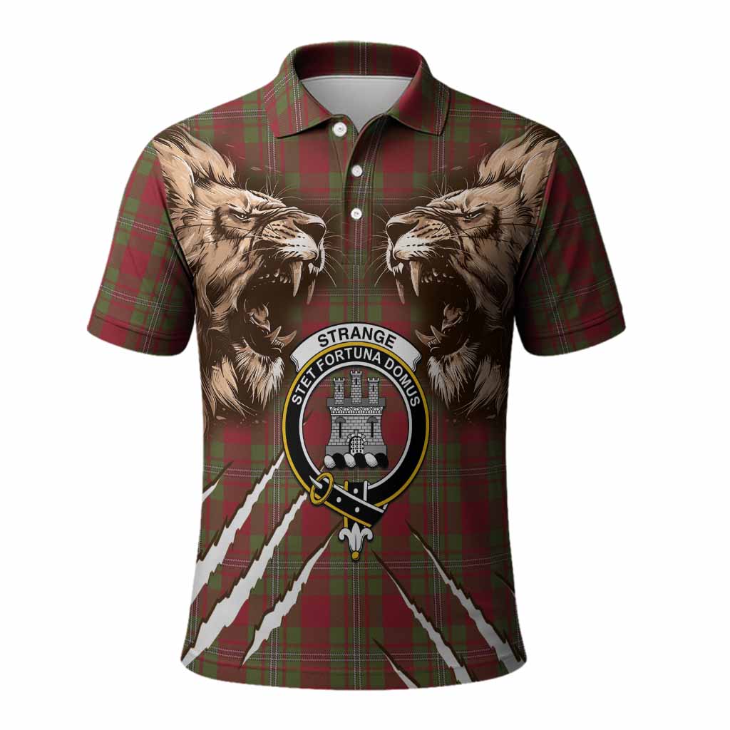 Strange (Strang) Tartan Crest Polo Shirt Ferocious Lion Style