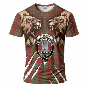 Strange (Strang) Tartan Crest T-Shirt Ferocious Lion Style