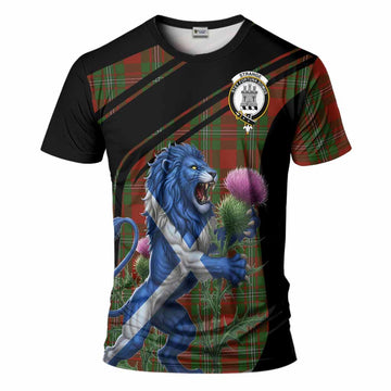Strange (Strang) Tartan Crest T-Shirt Scottish Lion Rampant Thistle