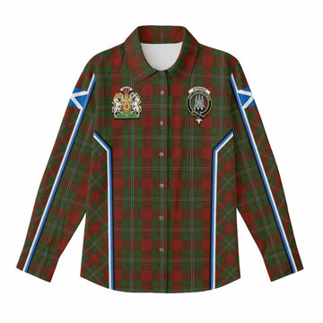 Strange (Strang) Tartan Crest Women Casual Shirt Scotland Coat of Arm Flag Style - Tartan Vibes Clothing
