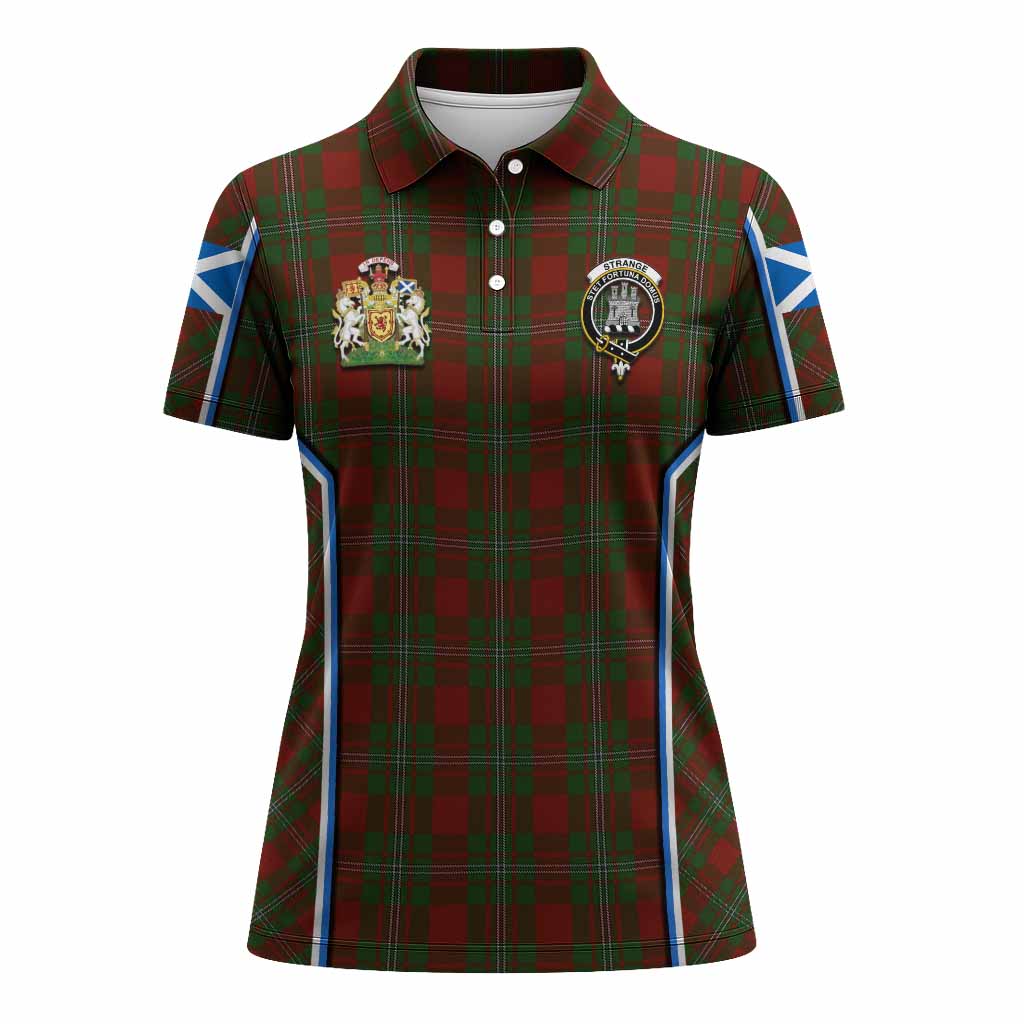 Strange (Strang) Tartan Crest Women's Polo Shirt Scotland Coat of Arm Flag Style - Tartan Vibes Clothing