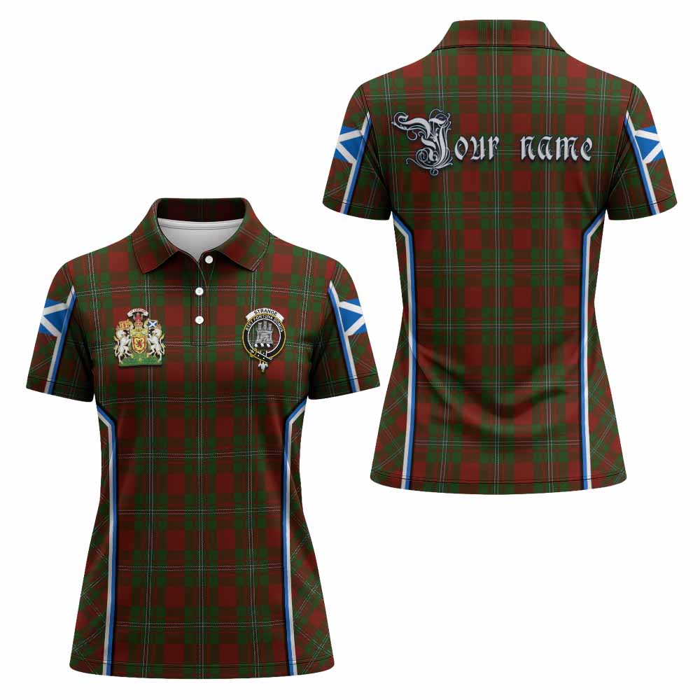 Strange (Strang) Tartan Crest Women's Polo Shirt Scotland Coat of Arm Flag Style - Tartan Vibes Clothing