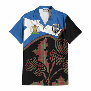 Strange (Strang) Tartan Family Crest Cotton Hawaiian Shirt Scotland Thistle Floral Flag Style